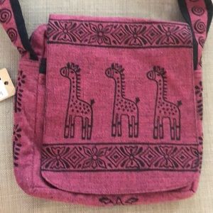 LAST CHANCE Nepal Giraffe Crossbody Bag